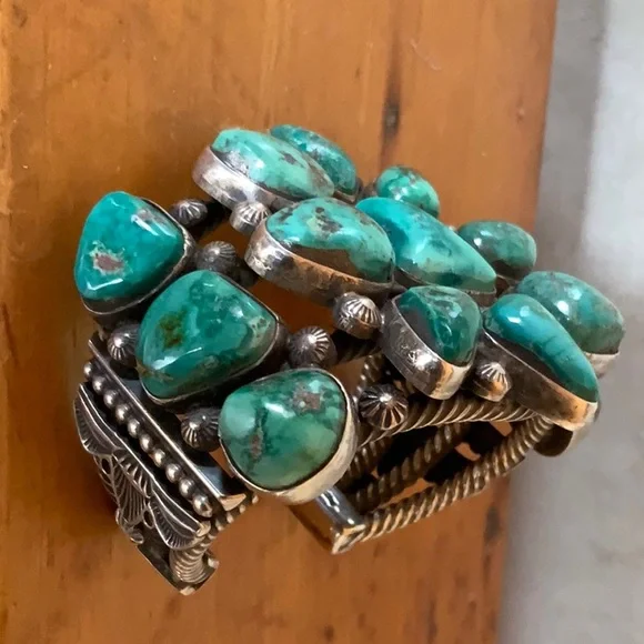 🌟Navajo Turquoise Sterling Cuff - Picture 9 of 16